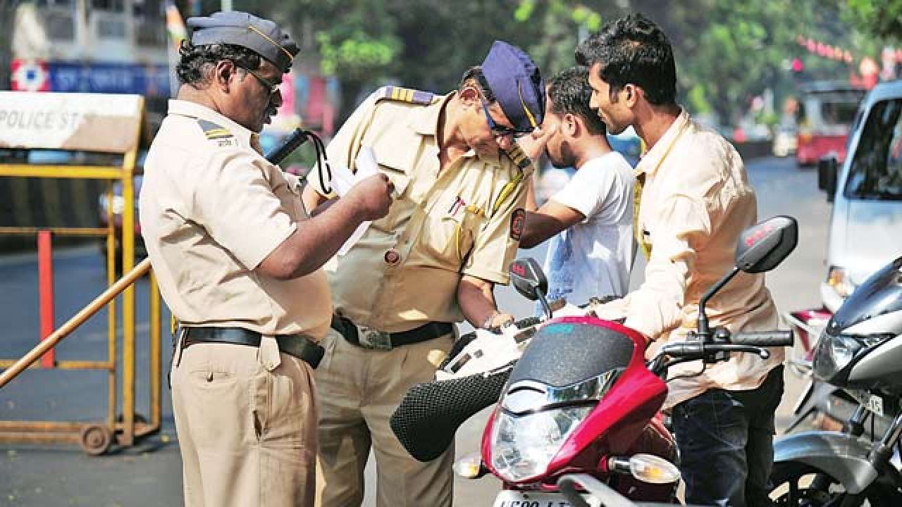 Traffic Police On Guard On Mumbai Goa Highway