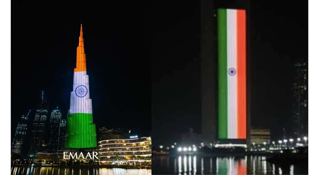 युएईमध्ये झळकला तिरंगा