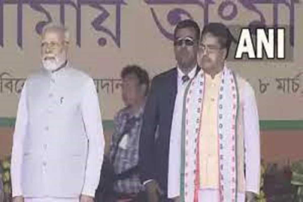 पंतप्रधान मोदींच्या उपस्थितीत माणिक साहा यांनी दुसऱ्यांदा घेतली  मुख्यमंत्रिपदाची शपथ