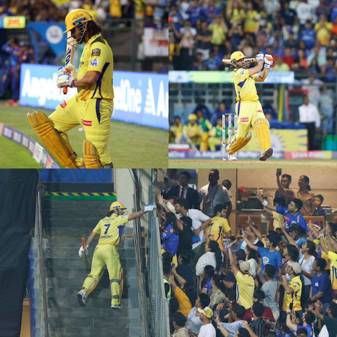 After A Hat Trick Of Three Sixes Dhoni Gave A Special Gift To The Fan