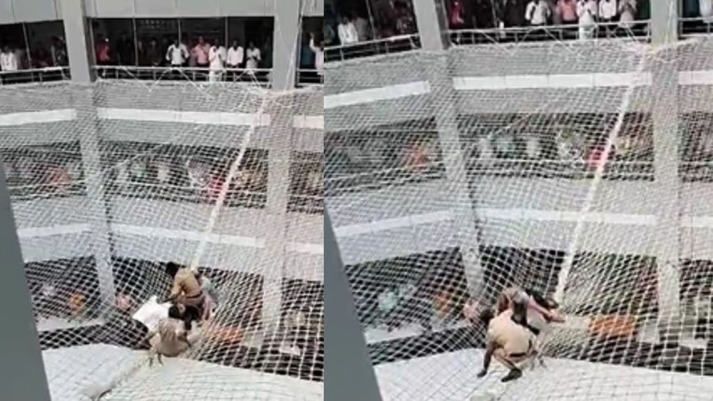 मंत्रालयातील सुरक्षा जाळीवर पुन्हा एका व्यक्तीने मारली उडी, पोलिसांची दाणादाण!