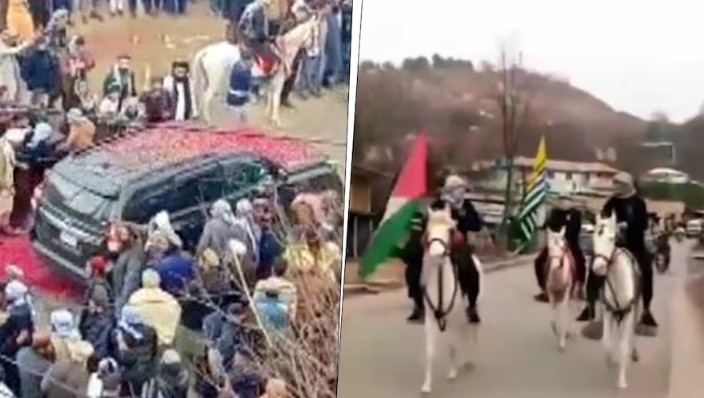 पुष्पवर्षाव, आलिशान एसयुव्ही… पीओकेमध्ये हमास नेत्यांना जैश, लष्करच्या दहशतवाद्यांकडून व्हीआयपी ट्रीटमेंट