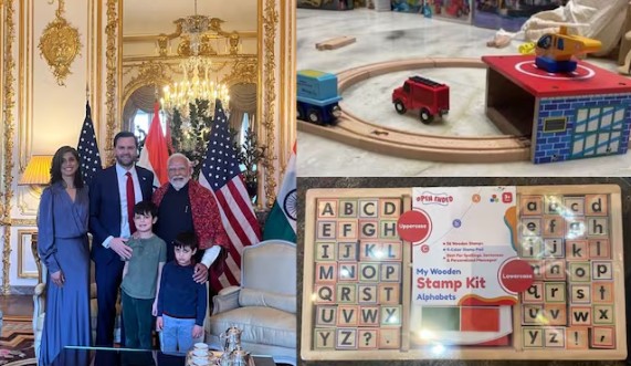 अमेरिकेच्या उपाध्यक्षांच्या मुलांना मोदींनी दिलेल्या भेटवस्तूंमधून भारतीय संस्कृतीची ओळख