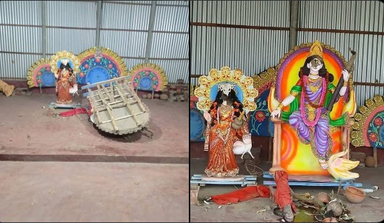 बांगलादेशात शोलोहाटी दुर्गा मंदिरावर कट्टरवाद्यांचा हल्ला, मूर्तींची केली तोडफोड!