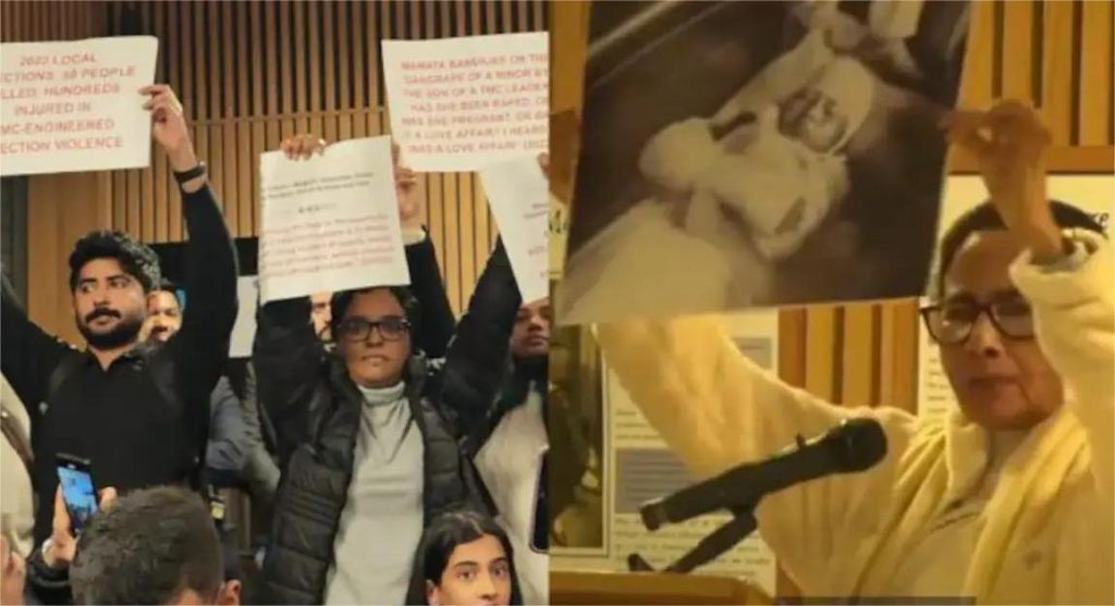 लंडनमध्ये भाषण देणाऱ्या ममता बॅनर्जींना डाव्या संघटनांनी घेरले!