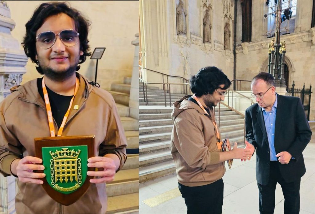 विवान कारुळकरचा ब्रिटनच्या हाऊस ऑफ कॉमन्सचे सन्मानचिन्ह देऊन गौरव
