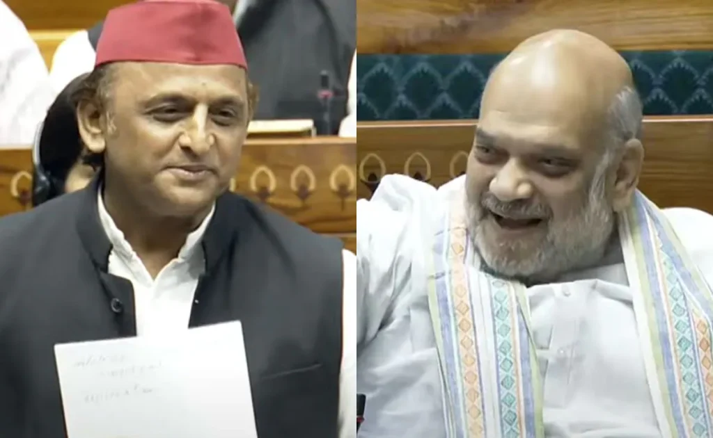 अमित शहांनी अखिलेश यांच्या फुलटॉसवर लगावला हास्यषटकार