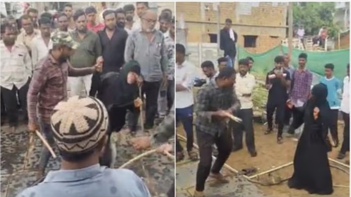 पतीच्या तक्रारीमुळे जामा मशिदीबाहेर पत्नीला काठ्या आणि पाईपने मारहाण!