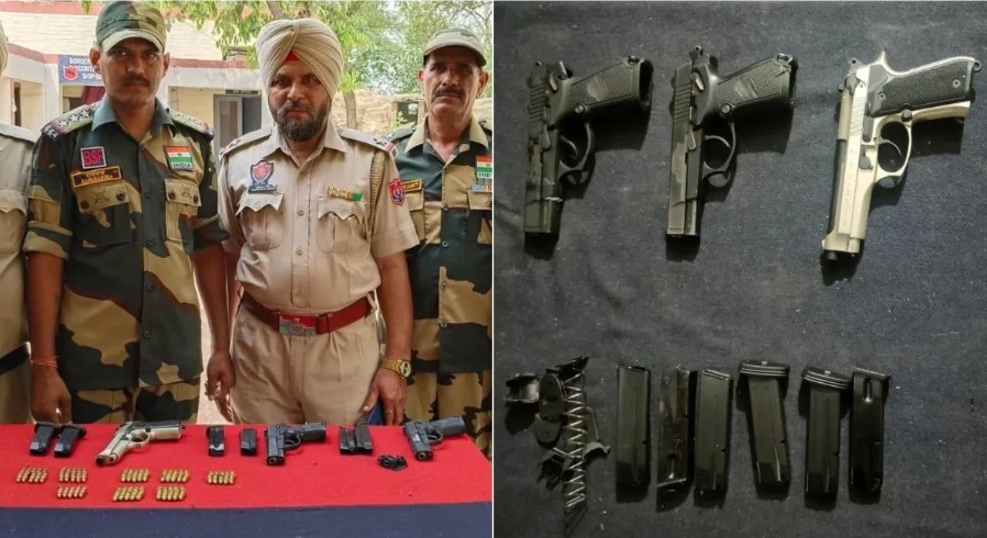 अमृतसर: पाकिस्तानी सीमेवर बीएसएफकडून ५ हँडग्रेनेड, ३ पिस्तूलांसह अनेक शस्त्रे जप्त!