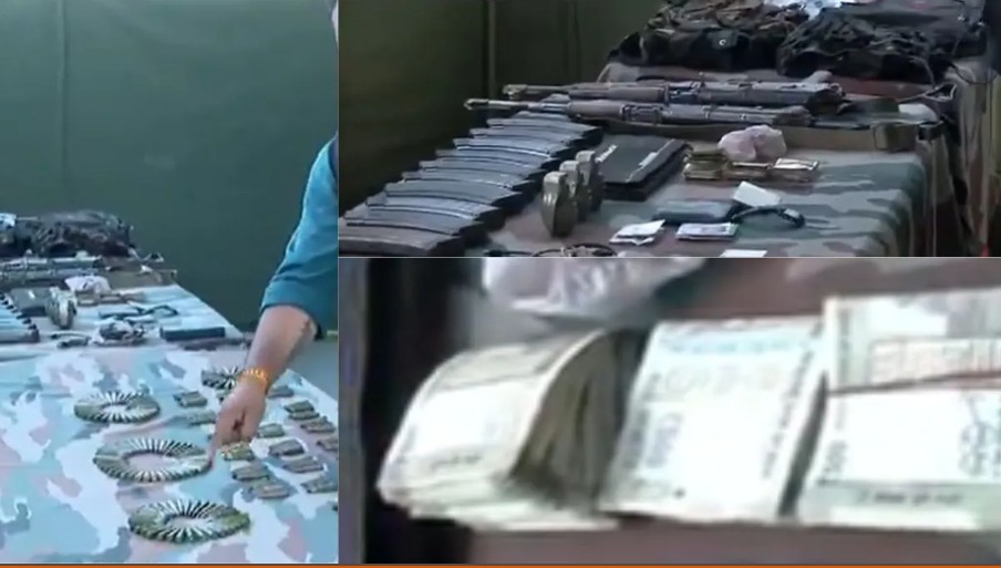 जम्मू-काश्मीर: ठार करण्यात दहशतवाद्यांकडून मोठ्या प्रमाणात शस्त्रे आणि रोख रक्कम जप्त!