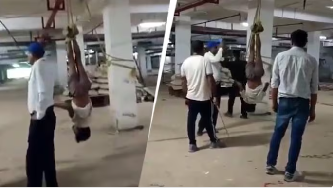 गुरुग्राममध्ये स्थलांतरित कामगाराला उलटे लटकवून काठ्यांनी मारहाण!