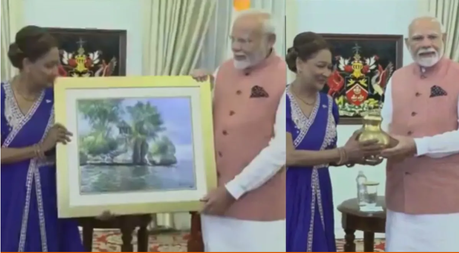 त्रिनिदाद-टोबॅगोच्या पंतप्रधानांना महाकुंभ-शरयू नदीचे पवित्र जल आणि राम मंदिराची प्रतिकृती भेट!