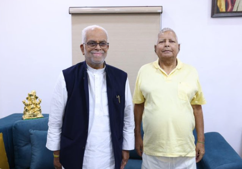 सुदर्शन रेड्डींनी लालू यादव यांची घेतली भेट; भाजप म्हणाली – ढोंगीपणा उघड झाला!