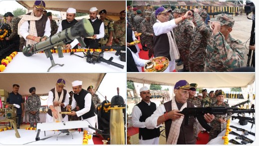 भूज लष्करी तळावर संरक्षण मंत्र्यांचे ‘शस्त्रपूजन’