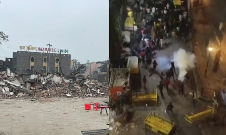 मशिदीजवळील अतिक्रमण हटवताना दगडफेक; पाच पोलीस जखमी