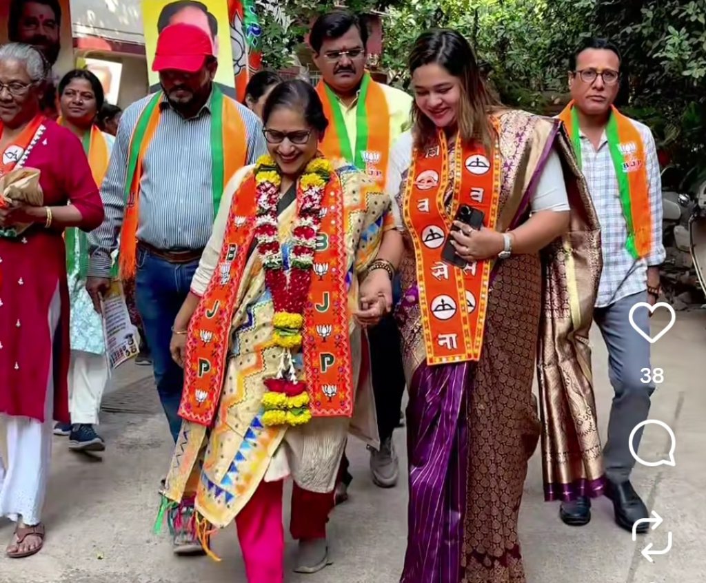 भाजप महायुती उमेदवार अंजली सामंत यांची प्रचारात मुसंडी