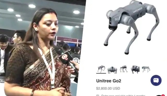 एआय समिटमध्ये चीनी रोबोडॉग स्वतःच विकसित केल्याचा दावा