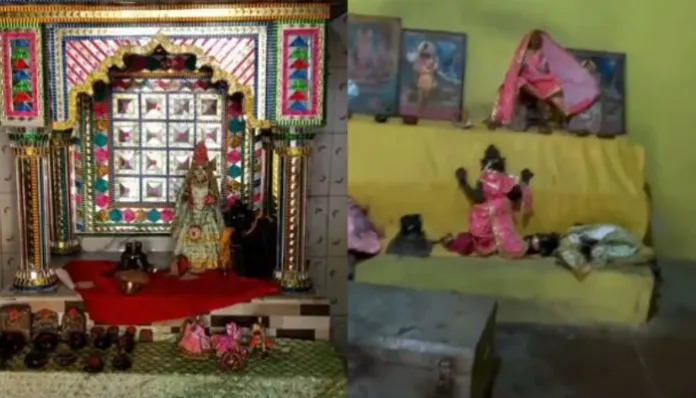 विदिशा येथे १००० वर्षे जुन्या मंदिरातील विष्णू मूर्तीची विटंबना