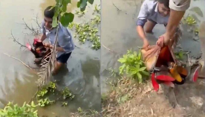 तृणमूल नेत्याच्या घराशेजारील तलावातून शस्त्रसाठा जप्त