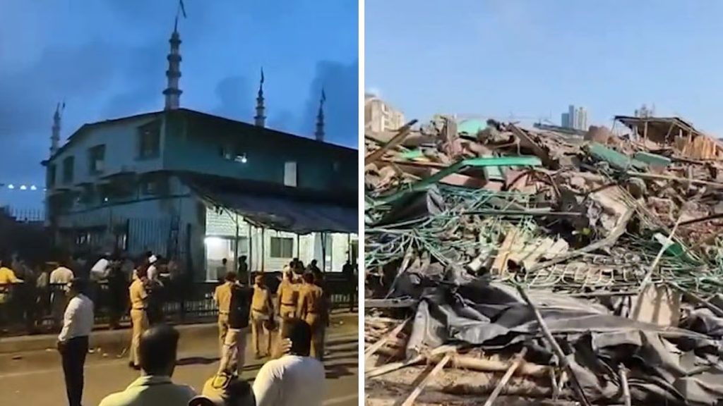 भाईंदरमधील नुरी मशिदीवरील अनधिकृत बांधकाम पाडले