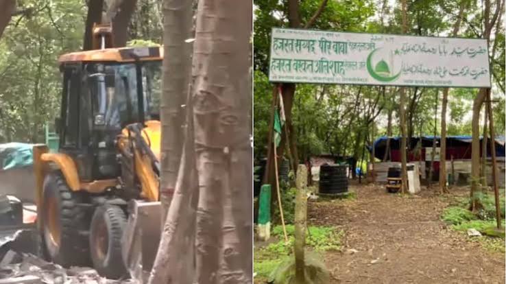 आरे जंगलात उभारलेल्या बेकायदा दर्ग्यावर पडला हातोडा