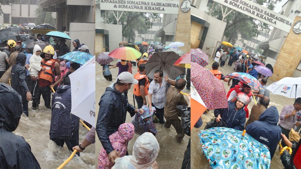 ८०० विद्यार्थ्यांची थरारक सुटका; नागपुरात मुसळधार पावसाने शाळा जलमय